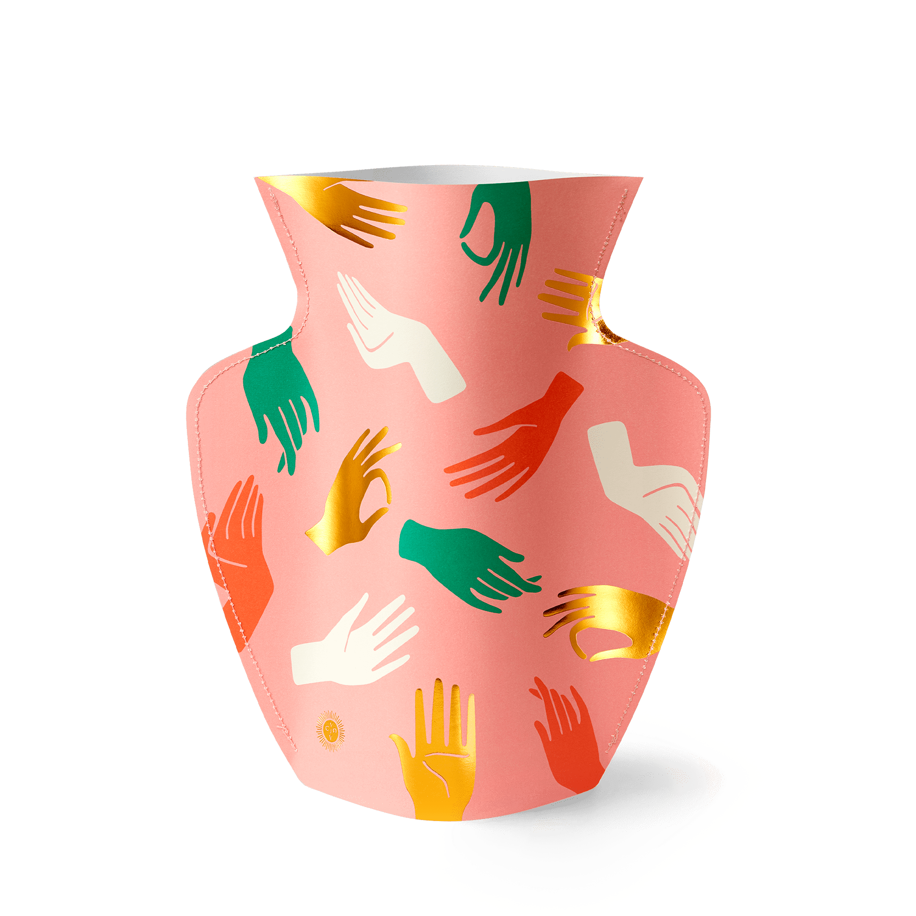 Hamsa Pink Paper Vase