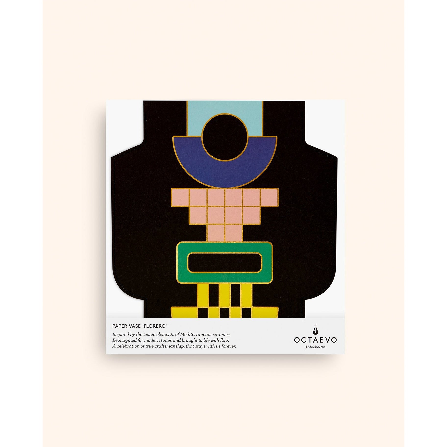 Templo Black Paper Vase