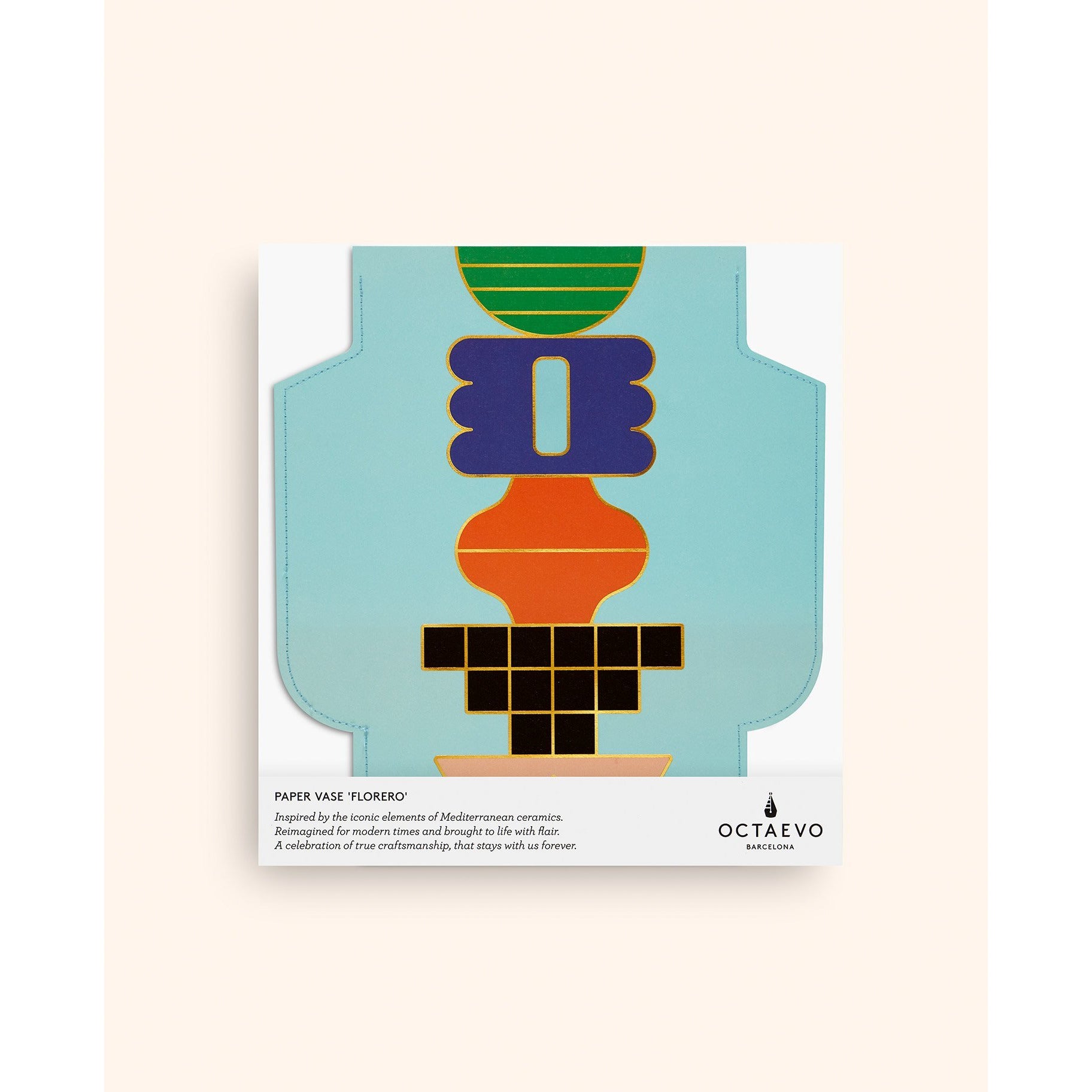 Templo Blue Paper Vase.