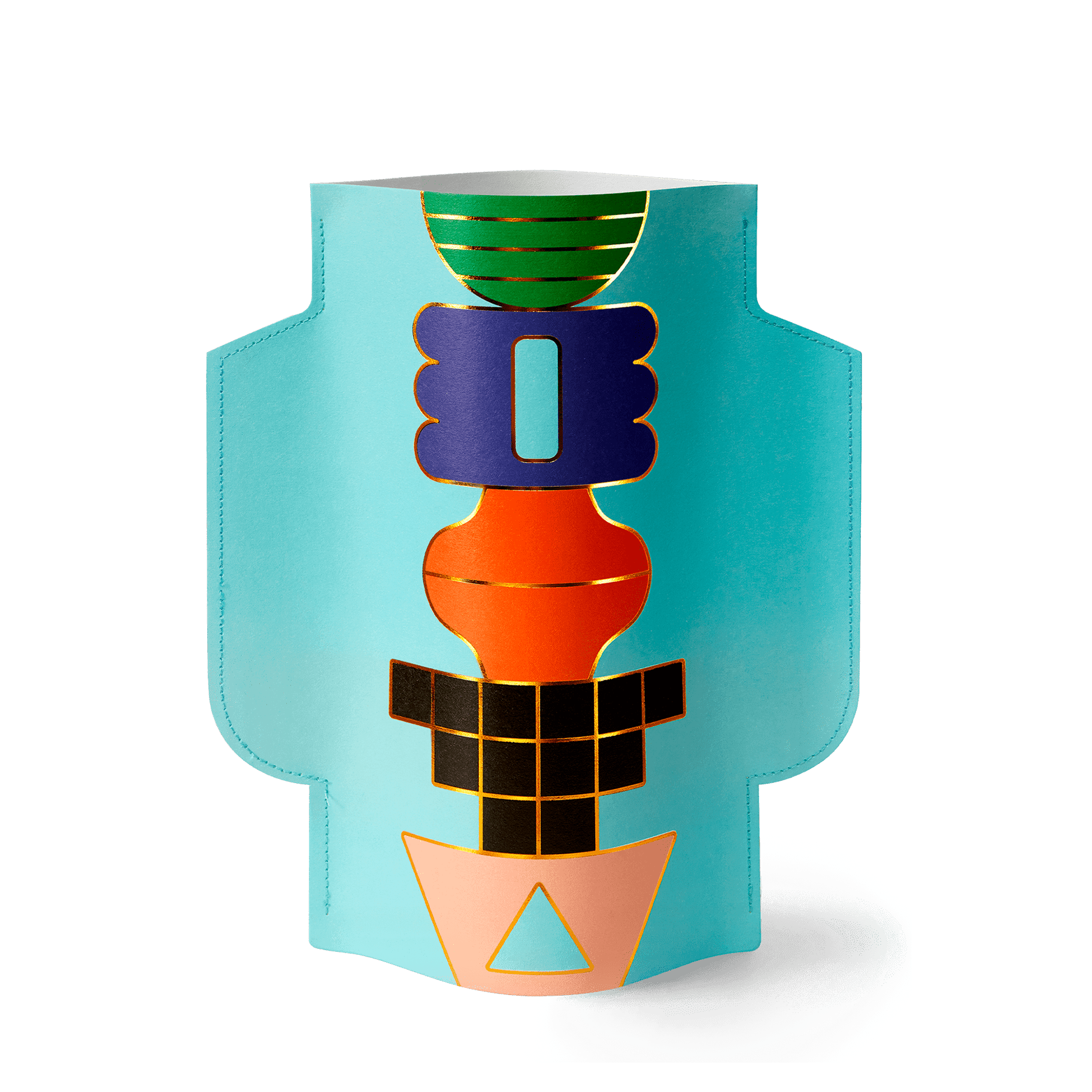 Templo Blue Paper Vase.