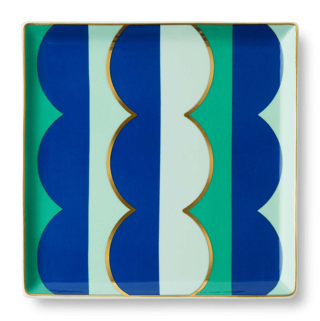 Riviera Wave Blue Ceramic Tray
