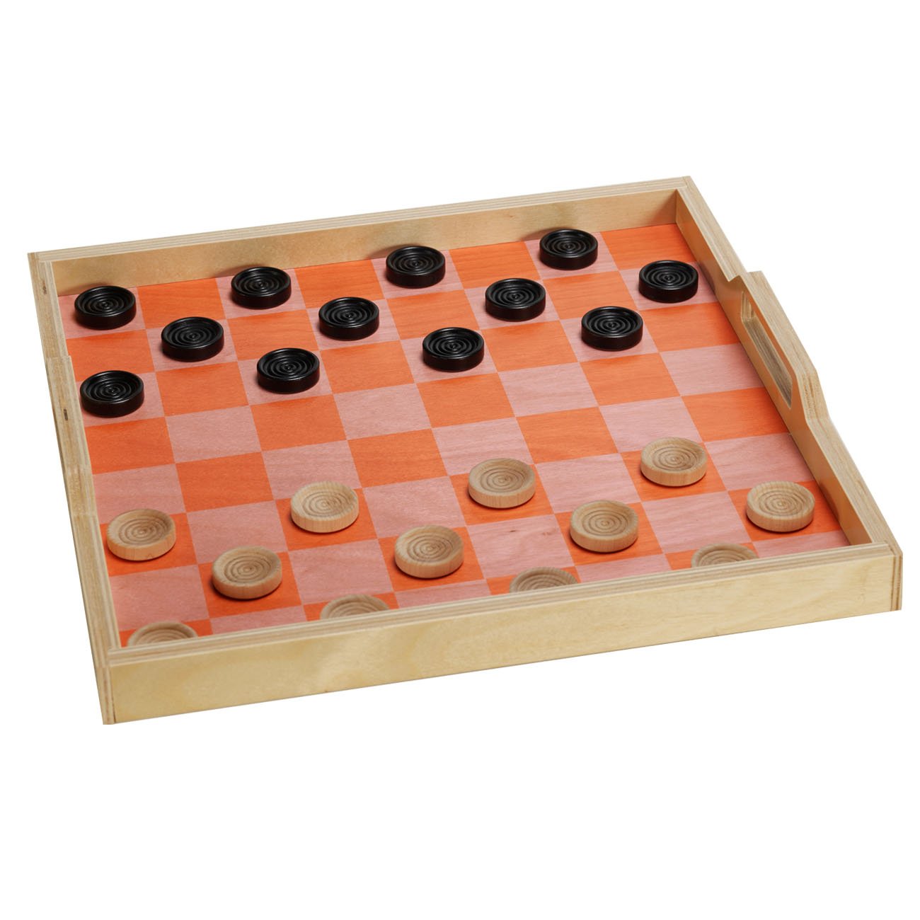 Checker Serving Tray Game Set - Orange