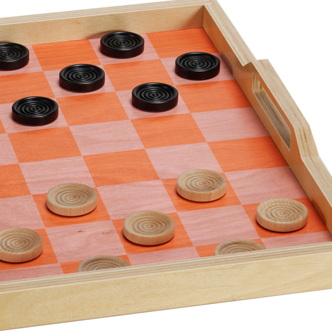 Checker Serving Tray Game Set - Orange